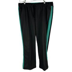 SB Active Mens Size XL Black Track Pants With Green Stripes Polyester